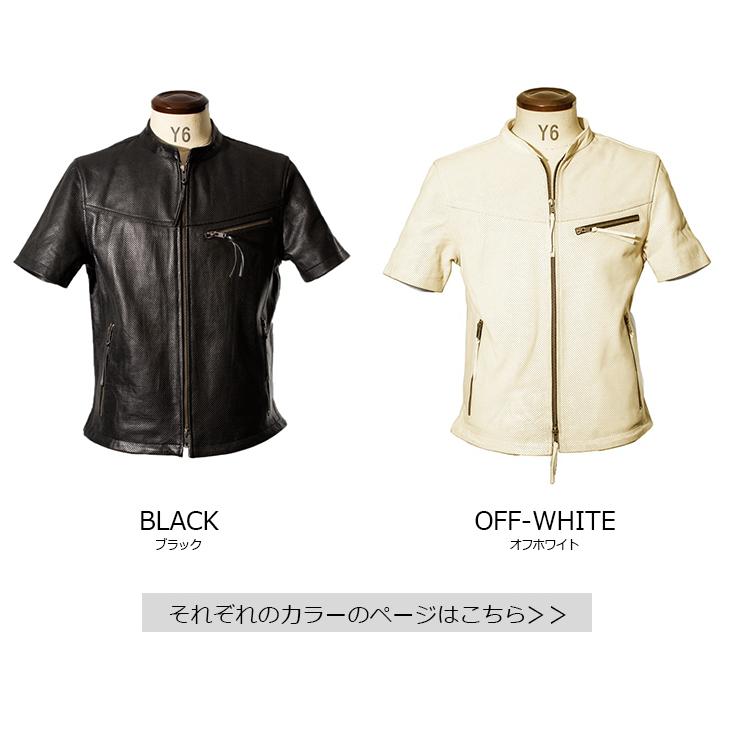 Liugoo Leathers 本革 メッシュレザーＴシャツ メンズ リューグーレザーズ SSL02A  シングルライダース ライダースジャケット レザージャケット 革ジャン 黒｜liugoo｜19