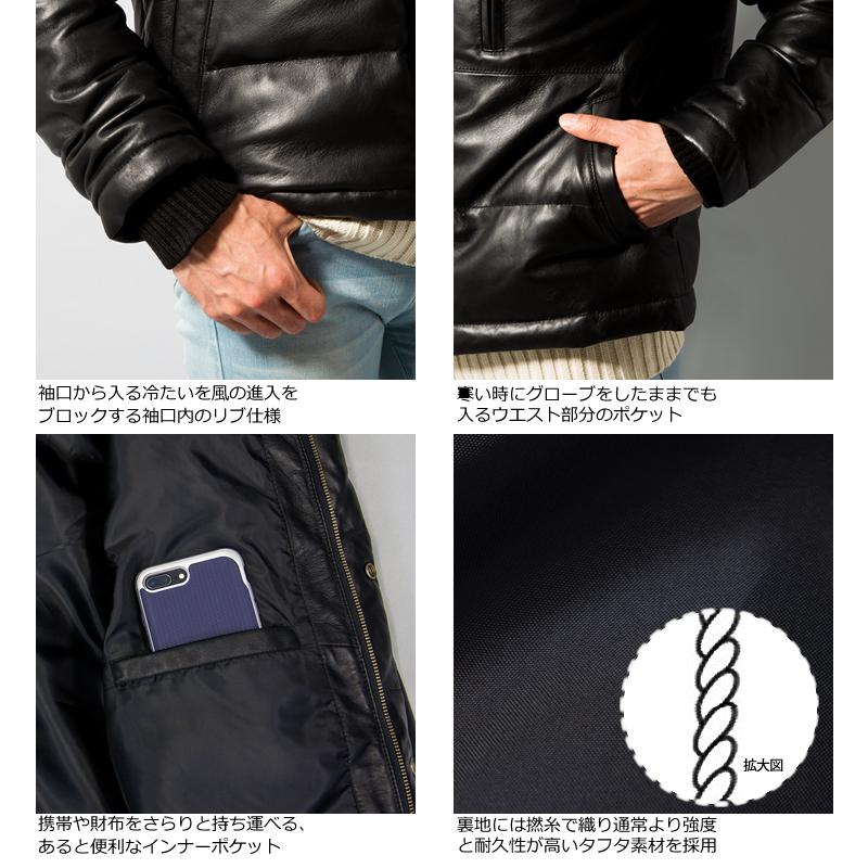 Liugoo Leathers LIUGOO 本革 レザーダウンジャケット メンズ Liugoo Leathers LIUGOO 本革 レザーダウンジャケット メンズ
