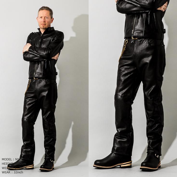 【20周年記念10%OFFクーポン】本革 メッシュレザーパンツ レギュラーフィット メンズ STP04B  レザーパンツ 本革パンツ 本皮パンツ ライダースパンツ 黒 | Liugoo Leathers | 06