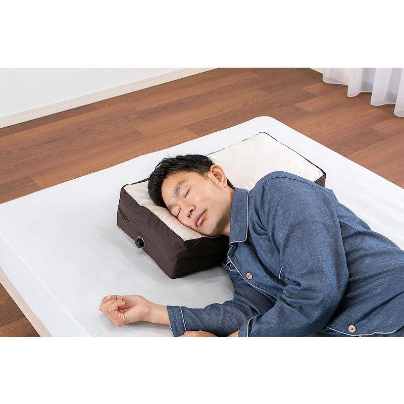 フランスベッド正規品 枕 ホワイト/ブラウン 58×30cm 「いびき対策快眠