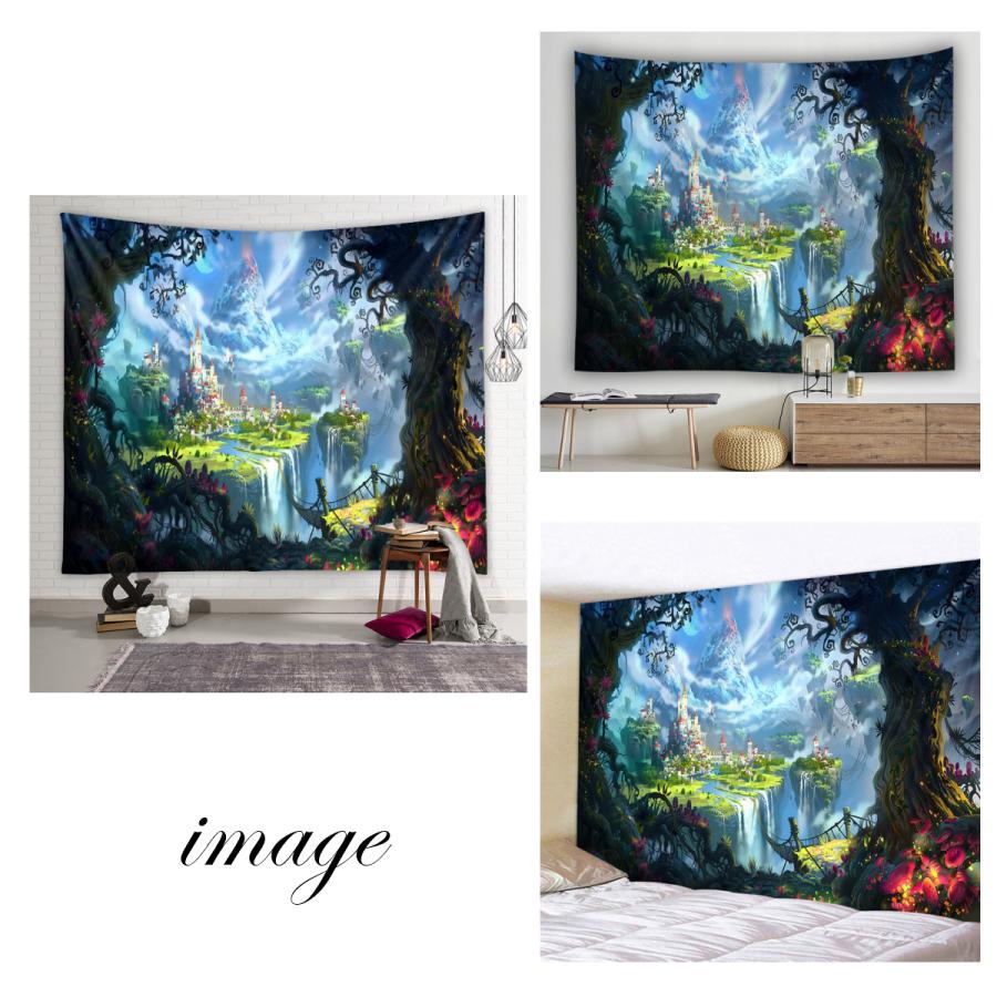 タペストリー 幻想 ファンタジー イラスト アート おしゃれ インテリア ポスター 絶景 風景 大判 大きい 目隠し 布 部屋 飾り テレワーク コスプレ 背景布 ウォールデコレーション