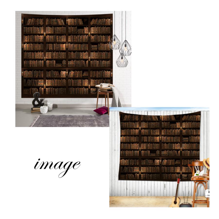 熱販売 タペストリー 本棚 本 棚 レトロ ヴィンテージ アンティーク だまし絵 インテリア おしゃれ リモートワーク 背景布 大きい 壁 部屋 Zoom 映え Cisama Sc Gov Br