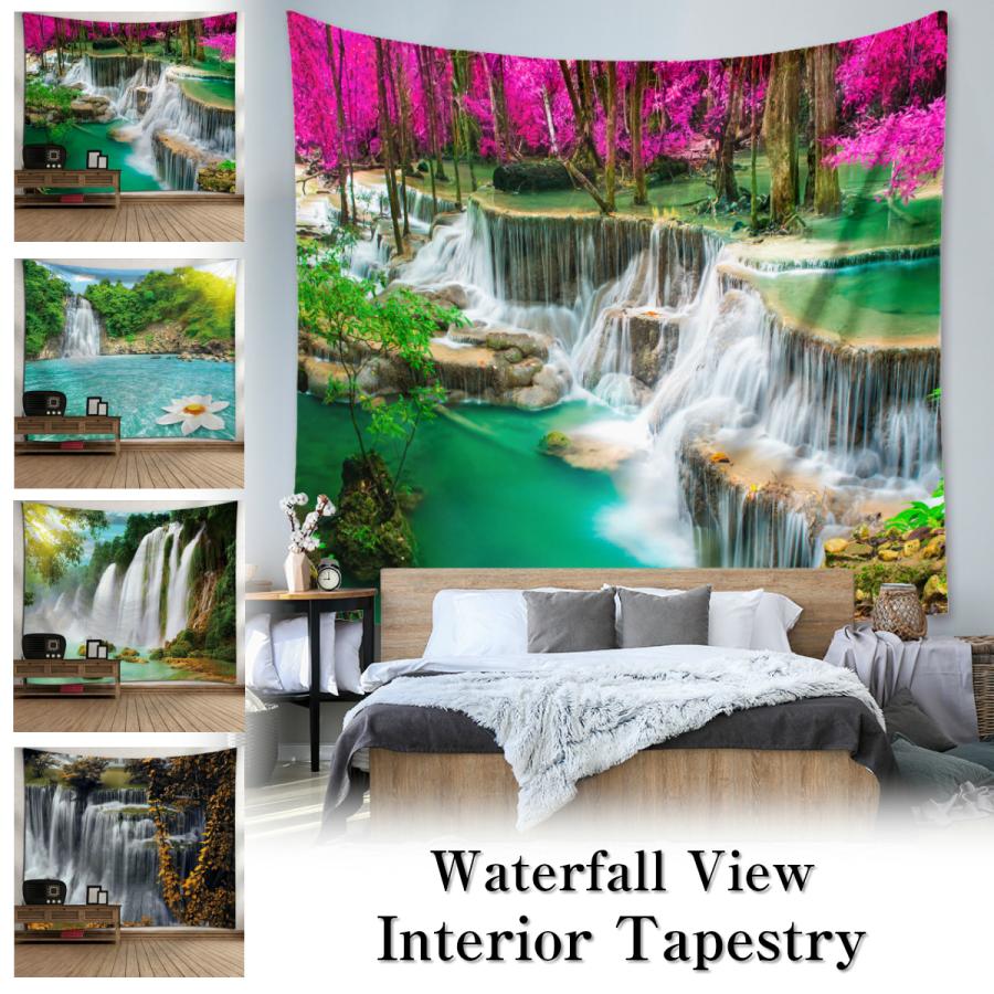 インテリア タペストリー おしゃれ 滝 森 湖 風景 大判 大きい 癒し 部屋 飾り 飾り付け 窓 季節 景色 ポスター オンライン飲み会 背景布 Oth 096 Live On 通販 Yahoo ショッピング