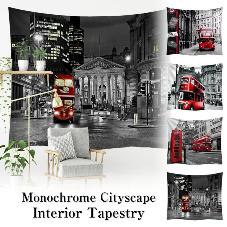タペストリー 北欧 風景 白黒 モノクロ 街並み インテリア おしゃれ 景色 写真 モダン ヨーロッパ 大判 大きい 部屋 飾り 飾り付け 窓 景色 ポスター 家具 インテリア