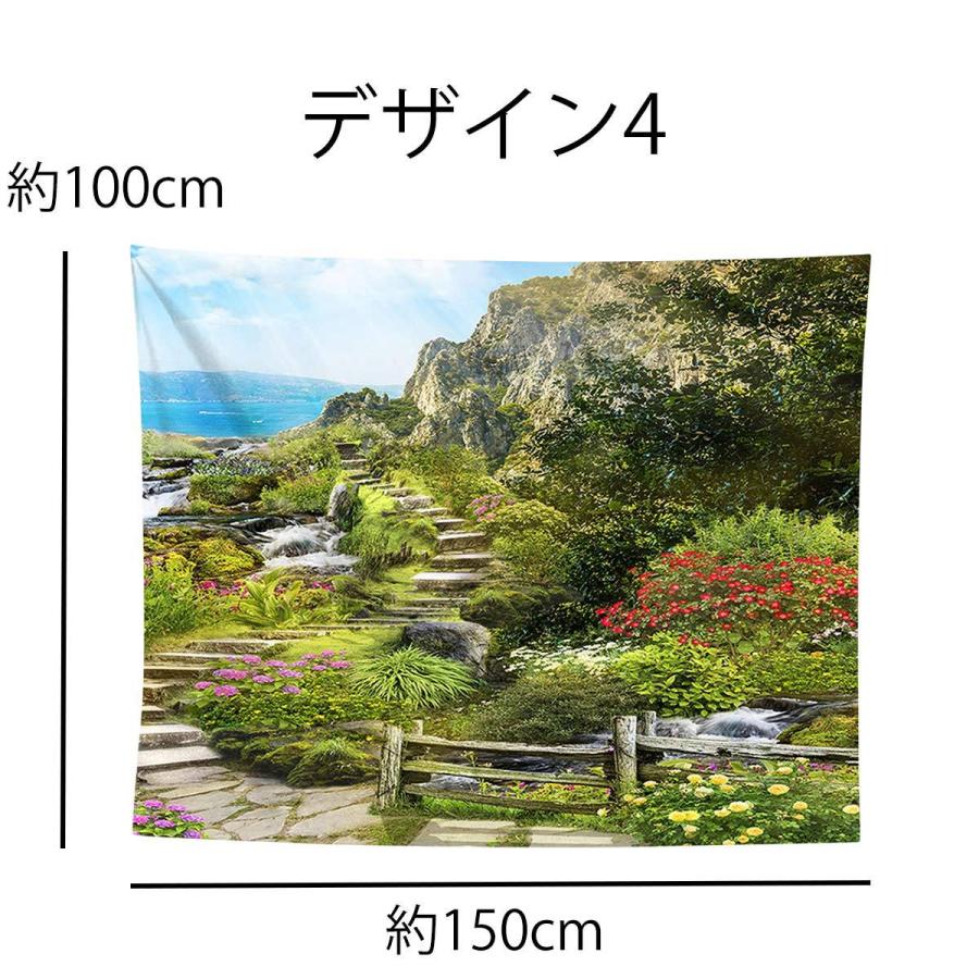 タペストリーインテリア 北欧 宮殿 庭園 テラス 花 おしゃれ 風景 湖