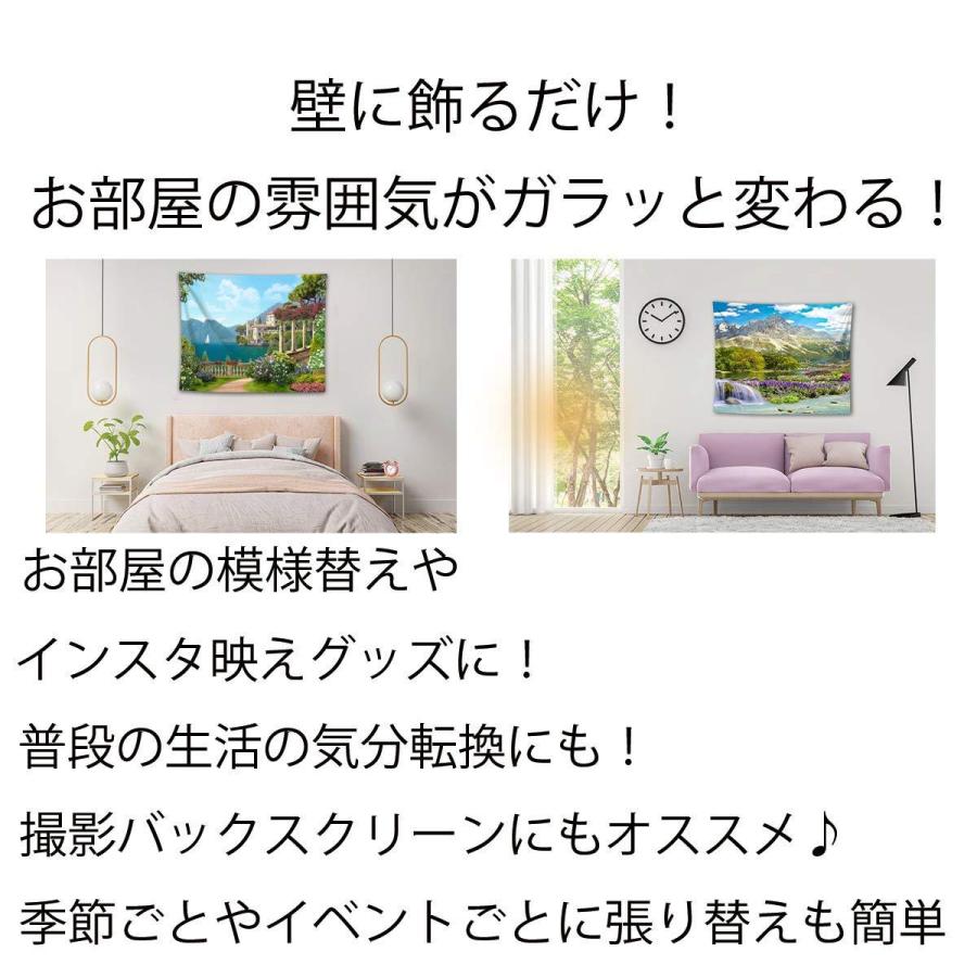 有名なブランド タペストリーインテリア 北欧 おしゃれ 風景 湖 夕日 大判 大きい だまし絵 癒し 宮殿 花 部屋 飾り付け 窓 景色 お姫様気分 背景布 ファブリックポスター Supplystudies Com