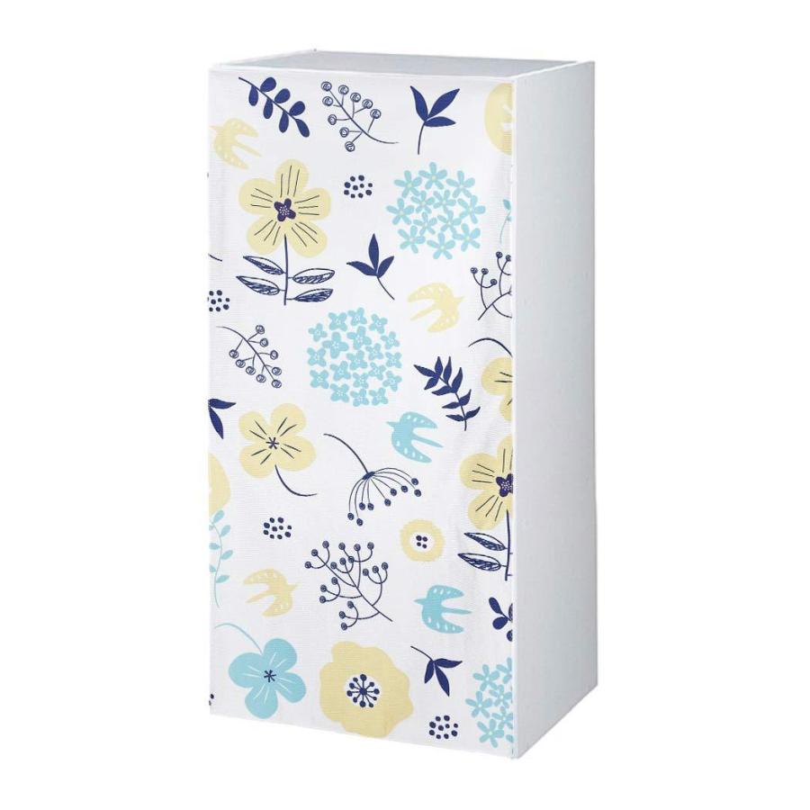 ミニカーテン カラーボックス 棚 北欧 花柄 花 フラワー 鳥 北欧風