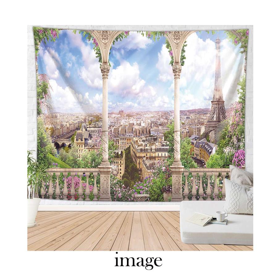 タペストリー 特大 230&times;180 インテリア 北欧 おしゃれ 風景 湖 大判 大きい だまし絵 癒し 城 宮殿 橋 部屋 飾り付け 窓 景色 お姫様気分 背景布