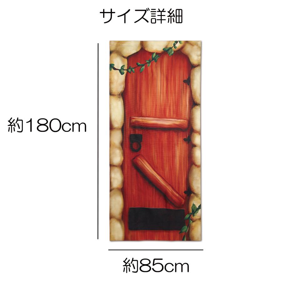 のれん 暖簾 ロング丈 180cm ダミー 木 扉 ファンタジー ドア フェイク