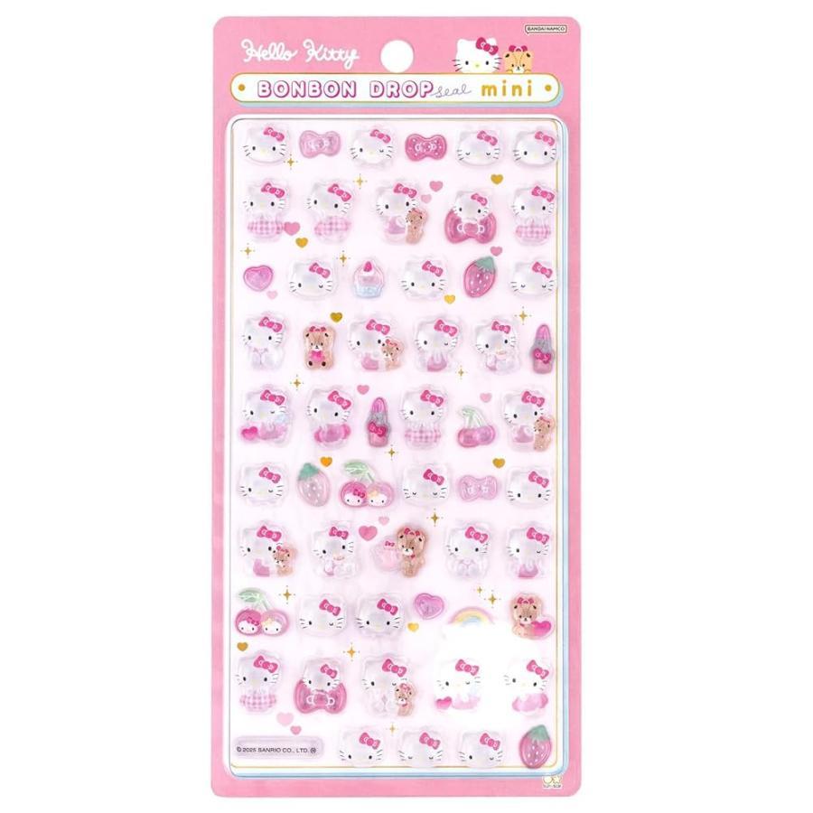 ハローキティ　ラッピングリボン サンスター文具 ボンボンドロップシールミニ ハローキティ ピンク