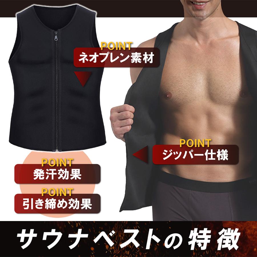 サウナスーツ メンズ サウナベスト インナー 発汗 引き締め 脂肪燃焼 減量 ダイエット ベルト 筋トレ トレーニング | ブランド登録なし | 03