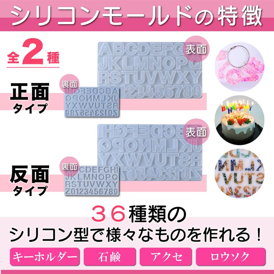 シリコンモールド アルファベット 数字 レジン 大文字 英字 シリコン型