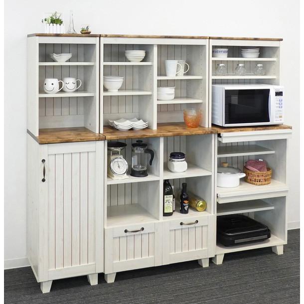 カントリー ハイキャビネット / リビング ホワイト クラシック