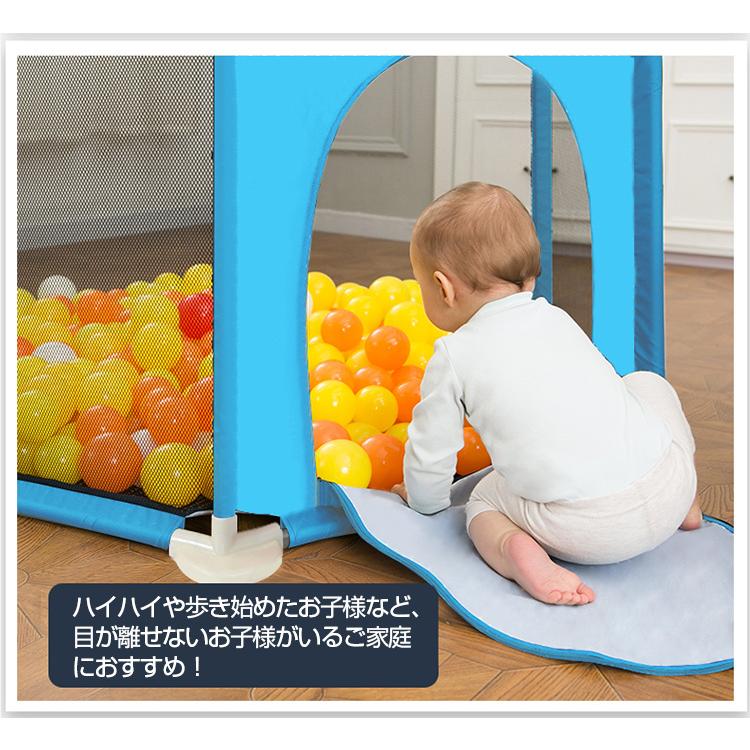 ベビーサークル 扉付き メッシュ 洗える 六角形 屋内 子供 おしゃれ
