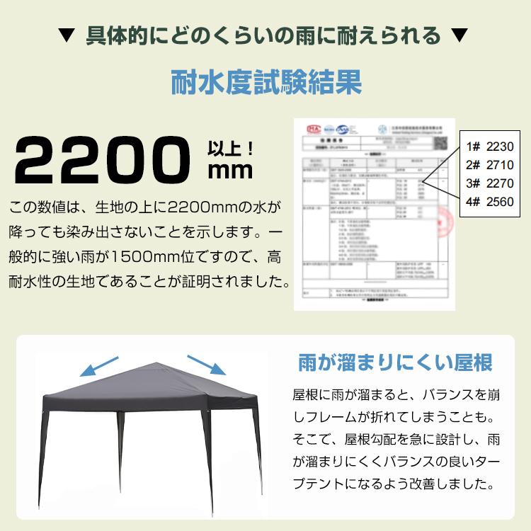 タープテント 3m×3m サイドシート 4枚 ワンタッチタープテント