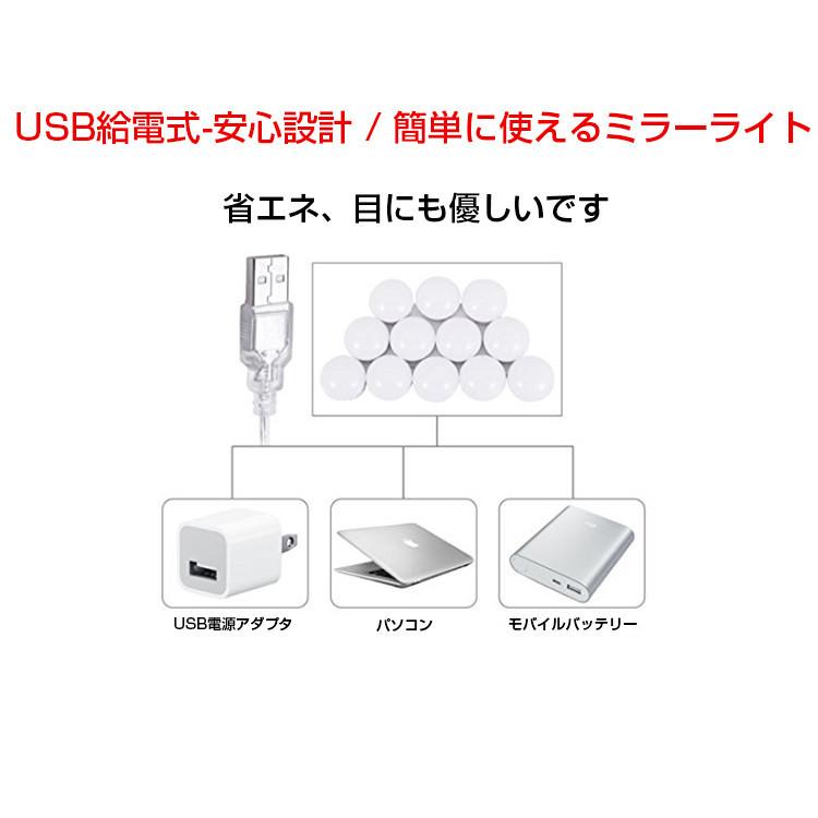 LEDミラーライト 取り付け 10個 LED電球 メイクアップライト 化粧
