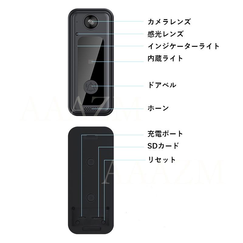 インターホン ワイヤレス ドアホン チャイム 工事不要 テレビ USB充電