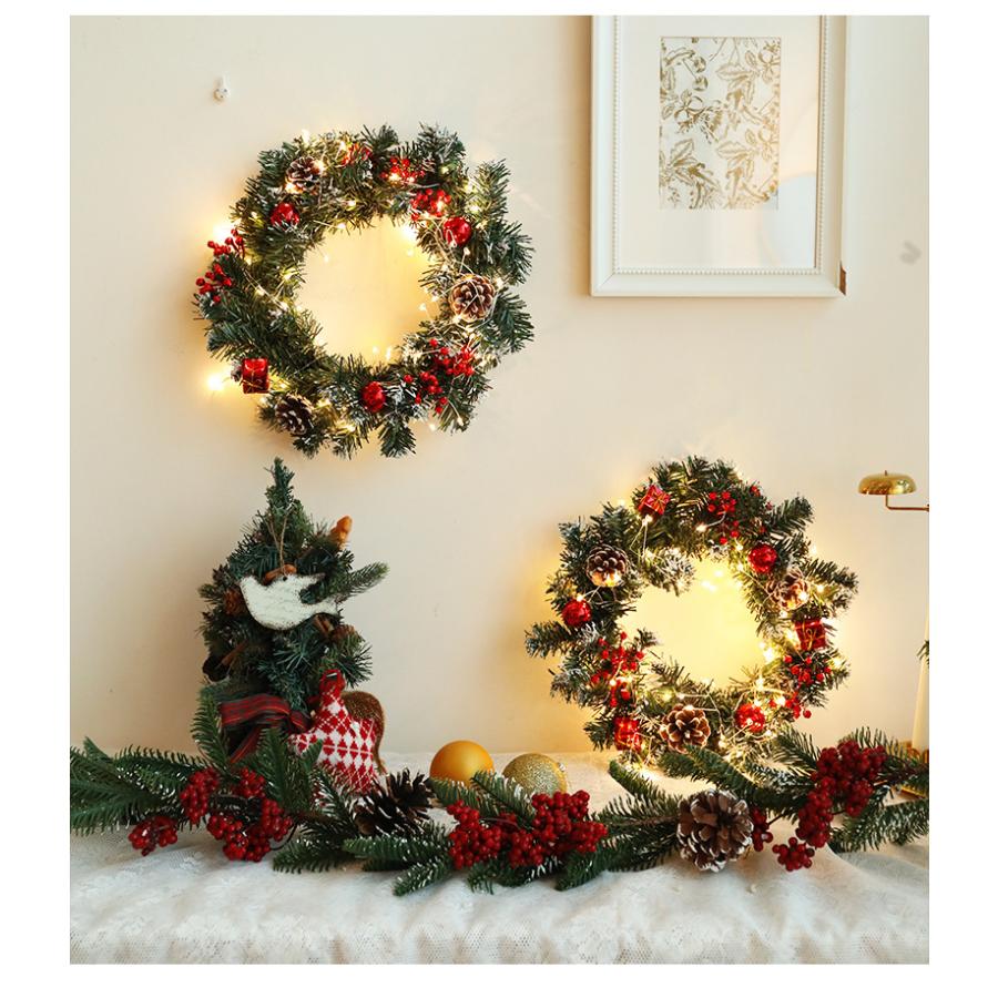 クリスマスリース クリスマス飾り Led 電池式 玄関リース 30cm ドア 窓 オーナメント インテリアの飾り クリスマス 花輪 D43 生活くらしショップ 通販 Yahoo ショッピング