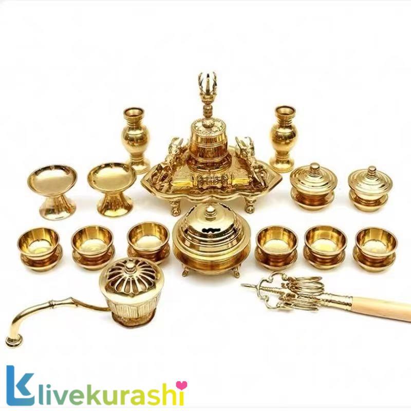 希少新品！密教法具 前具 一面器 六器一組 仏器一対 華瓶一対塗香器