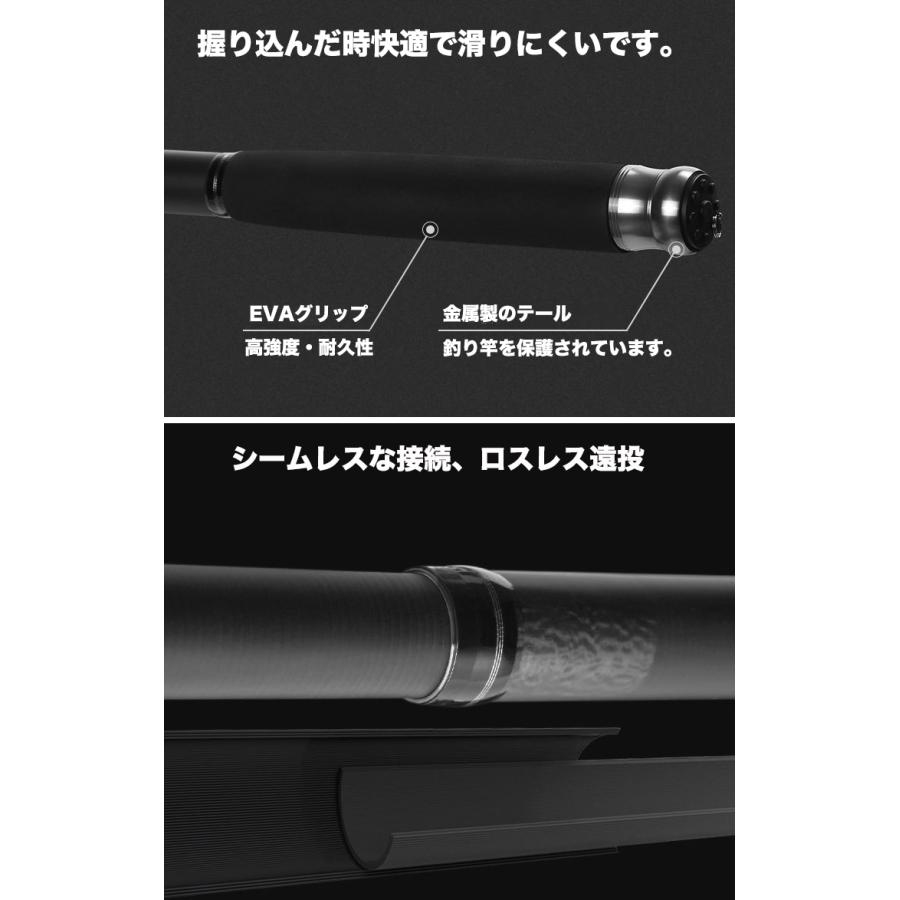 YU58 ロッド コンパクト 釣り竿 投げ竿 釣竿 炭素繊維 伸縮式 3.6m