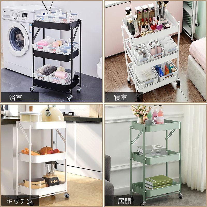 キッチンワゴンメタルラック カウンター 収納カート 棚 金属製 3段 ツールワゴン 折りたたみ式 キャスター付き 移動式 耐荷重60kg バ Livelifestore 通販 Yahoo ショッピング