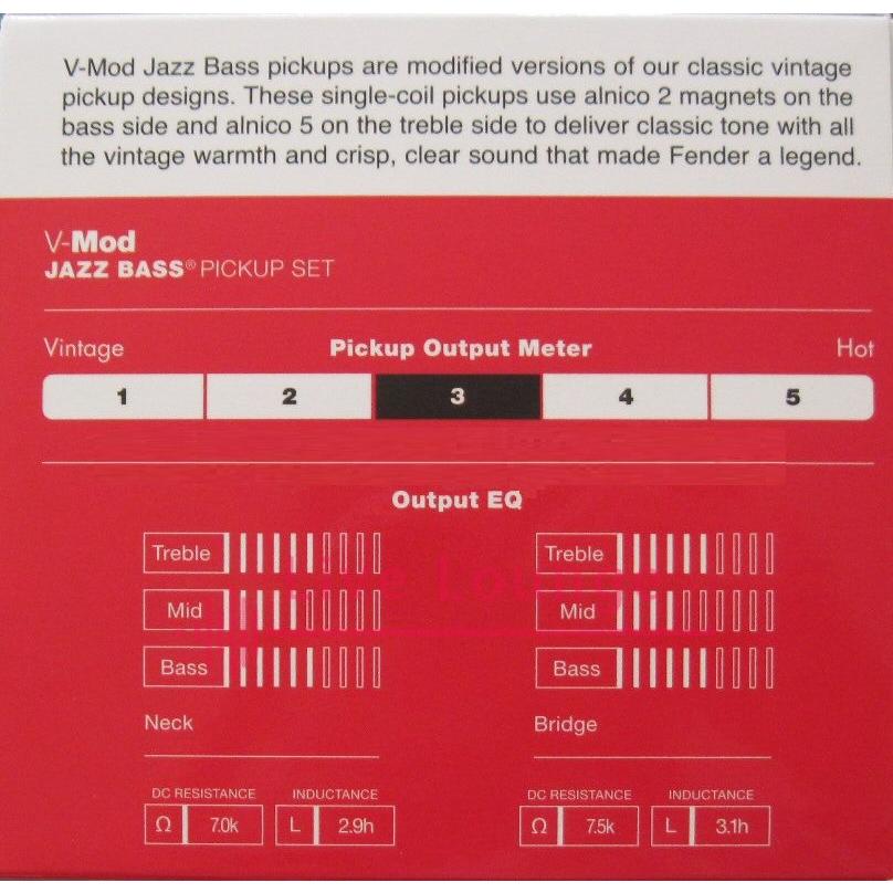 Fender（フェンダー） 送料無料 ◇純正品 V-Mod Jazz Bass Pickup SET