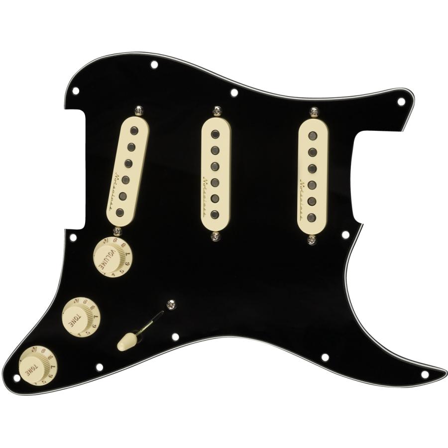 純正品◆ Fender Vintage Noiseless Stratocaster 配線済ピックガード ◆ ストラト用Pre-Wired SSS  色:Black 11 Hole (0992344506) Prewired Pickguard : fender-pw-vin-nl-st-blk : 