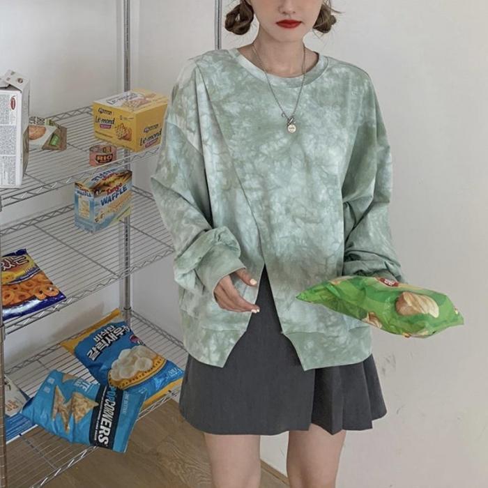 前後2way センターカット タイダイ ゆるt レディース 薄手 トレーナー 大人 切り込み かっこいい 韓国ファッション ストリート M L Xl 2xl 10代 代 送料無料 Tb1569 リブリー 通販 Yahoo ショッピング