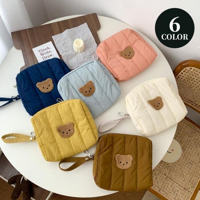 【クーポン利用20%オフ】キルティング くまさん ポーチ ポリエステル メイクポーチ 小物入れ 収納 キルト :tb2797:リブリー - 通販 -  Yahoo!ショッピング