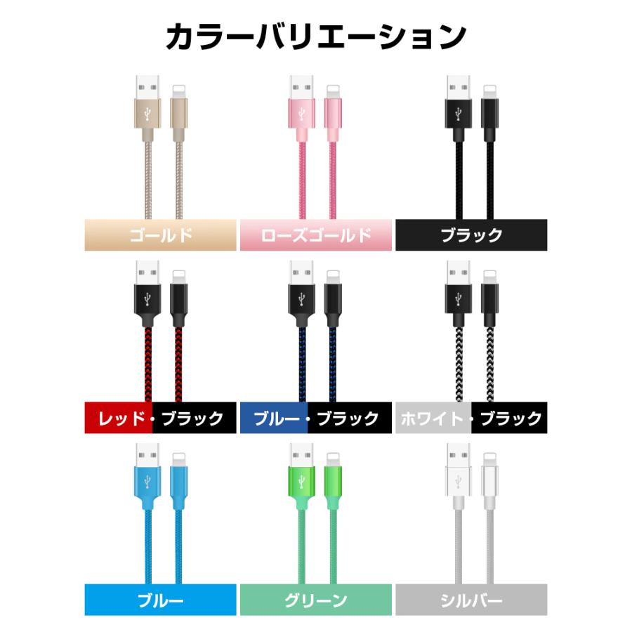 2m 3本 iPhone 充電 ケーブル 3本セットアイフォン USB ケーブル iPhone14 Pro Max iPhone 14 Plus iPhone13 iPad mini Air 充電器 強化ナイロン 送料無料｜livelylife｜36