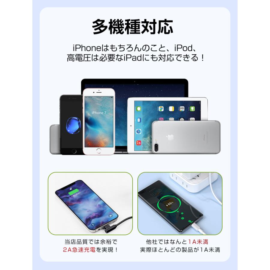 LivelyLife 8%OFF iPhone ライトニングケーブル 2m 3本セット L LivelyLife 8%OFF iPhone ライトニングケーブル 2m 3本セット L