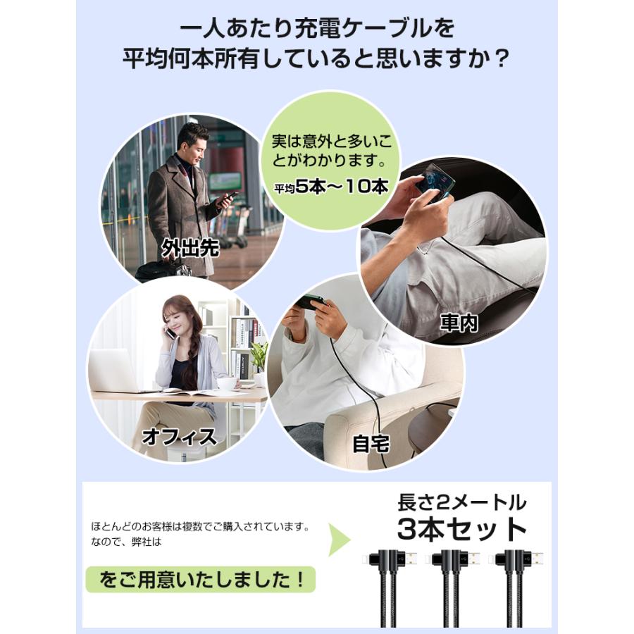 LivelyLife 8%OFF iPhone ライトニングケーブル 2m 3本セット L LivelyLife 8%OFF iPhone ライトニングケーブル 2m 3本セット L