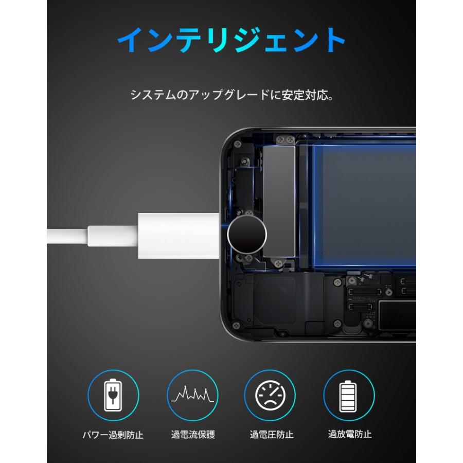 2本セット iPhone USB 充電ケーブル iPhone14 ケーブル iPhone14 Pro Max ケーブル iPhone X 8 7 iPad/iPod アイフォン 充電器 コード 22cm プレゼント｜livelylife｜05