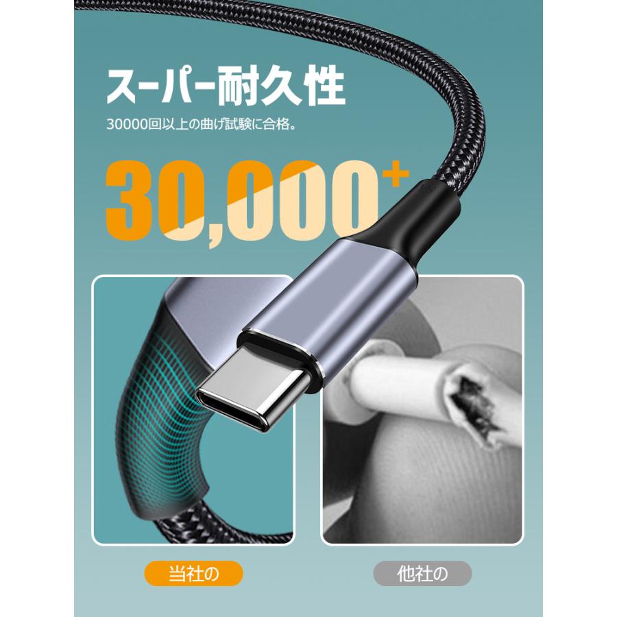 100W急速充電 L型 USB C ケーブル Type C to C 急速充電ケーブル 480Mbps データ転送 USB C 充電 PD&QC対応 E-marker｜livelylife｜10