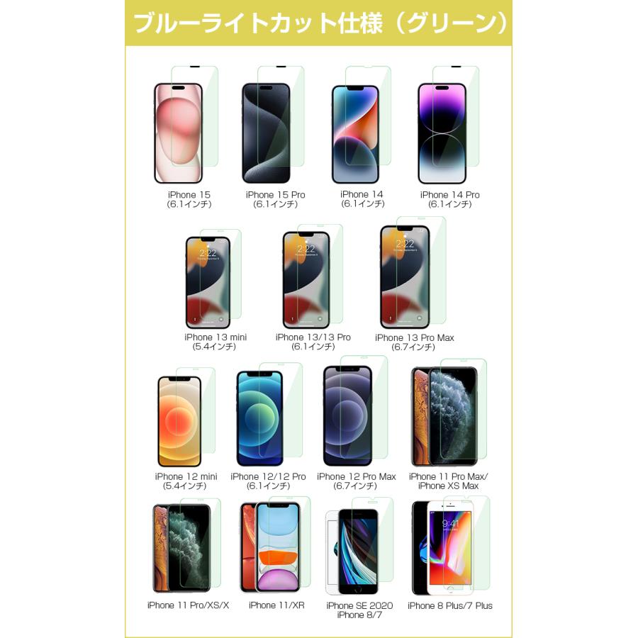 iPhone 保護フィルム ガラスフィルム 2枚セット iPhone 15 Plus 15Pro Max SE3 iPhone14 iPhone14 Pro フィルム ブルーライトカット iPhone13 12 Pro/XR用｜livelylife｜17