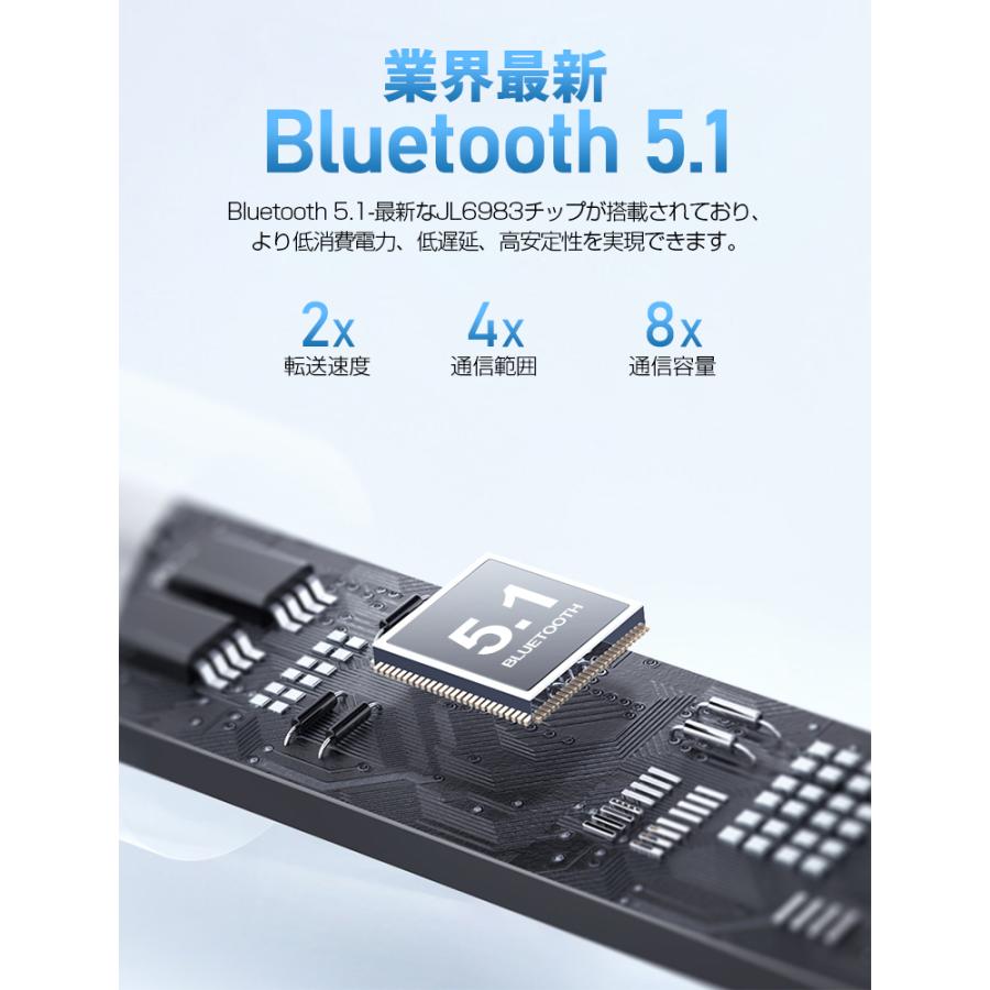 最新 ワイヤレスイヤホン bluetooth 5.1 イヤホンマイク 320mAh 5時間連続再生 iPhone 14 充電ケース HiFi高音質 カナル型 自動ペアリング プレゼント｜livelylife｜06