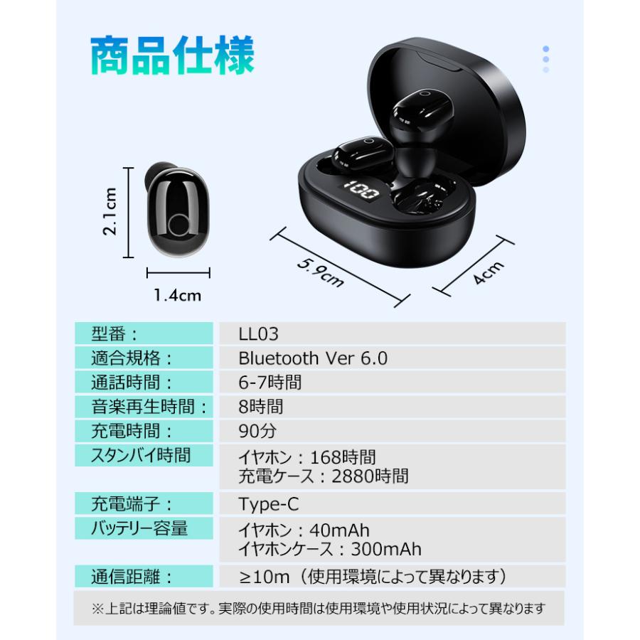 超P祭・2580→1980更に8%OFF イヤホン Bluetooth6.0 ノイズキャンセリング ワイヤレスイヤホン Hi-Fi高音質 iPhone ブルートゥース 自動ペア 軽量 防水 低遅延 | LivelyLife | 21