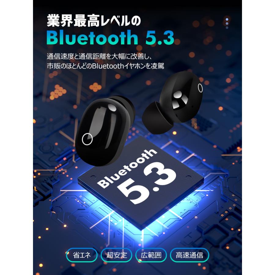 Bluetooth 5.3 ワイヤレスイヤホン ステレオ 最新版 iPhone 15pro 14 Hi-Fi高音質 ブルートゥース AAC対応 Siri対応 低遅延 おすすめ｜livelylife｜12