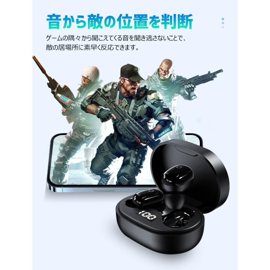 2580→1980更に8%OFF ワイヤレスイヤホン Bluetooth6.0 高音質 イヤホン ブルートゥース ノイズキャンセリング ヘッドセット 自動ペア 低遅延 片耳両耳 通話 | LivelyLife | 18