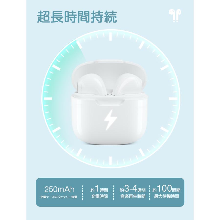 イヤホン Bluetooth 5.3 ワイヤレスイヤホン 両耳 片耳 防水 iPhone 14 iPhone 15 ステレオ 小型 軽量 ブルートゥースイヤホン 高音質 Siri対応 ヘッドセット｜livelylife｜16