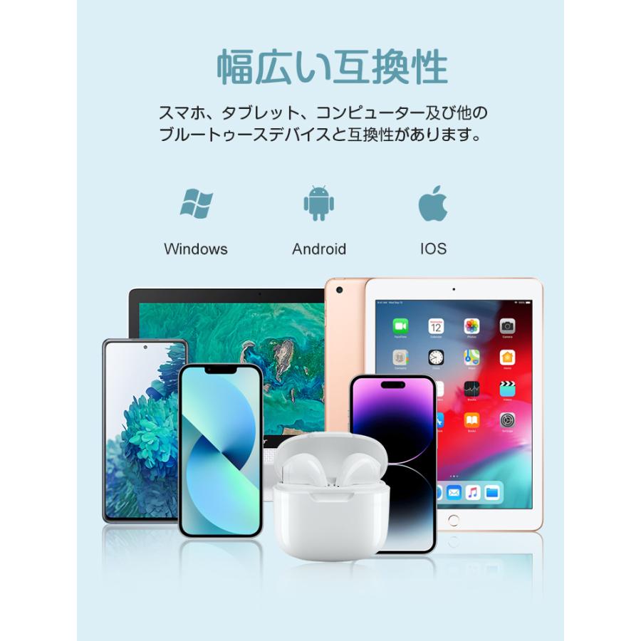 ワイヤレスイヤホン iPhone Bluetooth 5.3 スポーツイヤホン ステレオ 小型 軽量 ブルートゥースイヤホン Hi-Fi高音質 Siri対応 Android 低遅延 ヘッドセット｜livelylife｜24