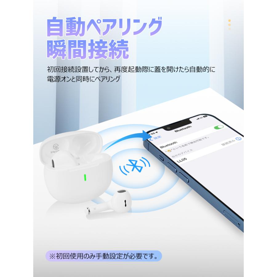 ワイヤレスイヤホン 新登場 Bluetooth 5.3 小型 軽量 ノイズキャンセリンク スポーツイヤホン 高音質 最新版 iPhone14 13 iPad Android H-FI 重低音｜livelylife｜13