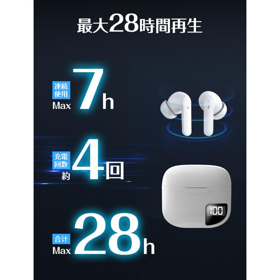 ワイヤレスイヤホン Bluetooth 5.3 iPhone15 ブルートゥース イヤホン ワイヤレス 無線 マイク 両耳 片耳 コードレスイヤホン 高音質 通話 音量調整 Siri対応｜livelylife｜14