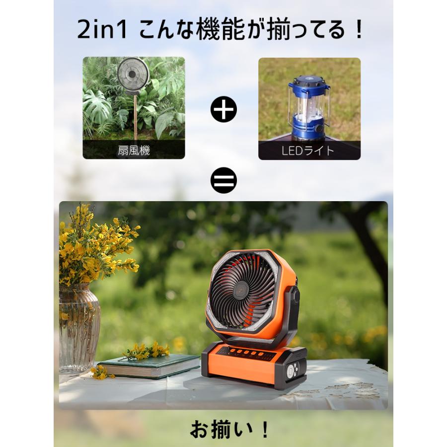 扇風機+冷感タオル 卓上扇風機 首振り コードレス アウトドア 20000mAh