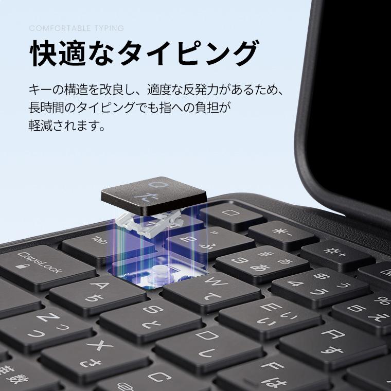 進化版・縦横両用 iPad キーボード ケース A16 日本語配列 分離式 ペン収納 タッチパネル付 iPad ケース 第11世代 第10世代 iPad Air M4 Air 4・5世代 iPad Proの画像