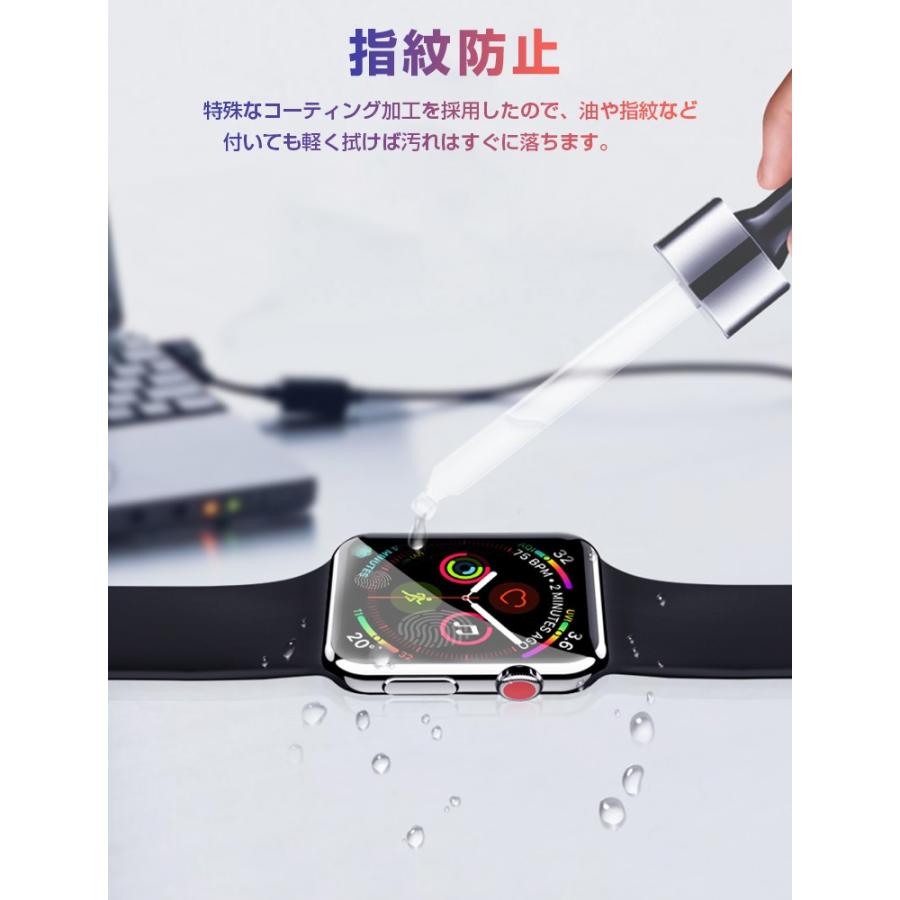 Apple Watch Series 8/7/SE 全面保護フィルム Apple Watch Series 9 Ultra 2 ガラスフィルム 3D アップルウォッチ 6/5/4 液晶保護フィルム｜livelylife｜06
