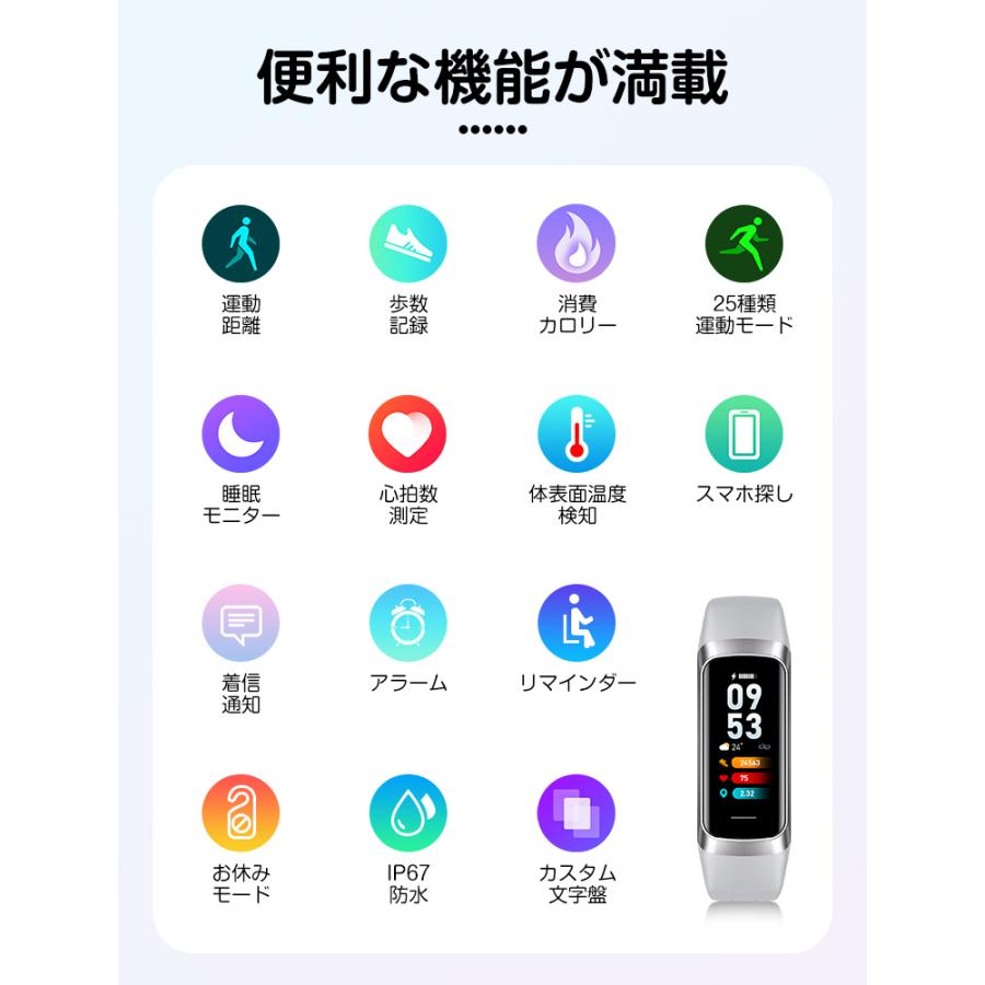 【10%OFFクーポン】 スマートウォッチ レディース C60 健康管理 血中酸素心拍計 着信通知 体表温度検知 腕時計 歩数計 消費カロリ 睡眠検測 IP67防水 LINE | LivelyLife | 09