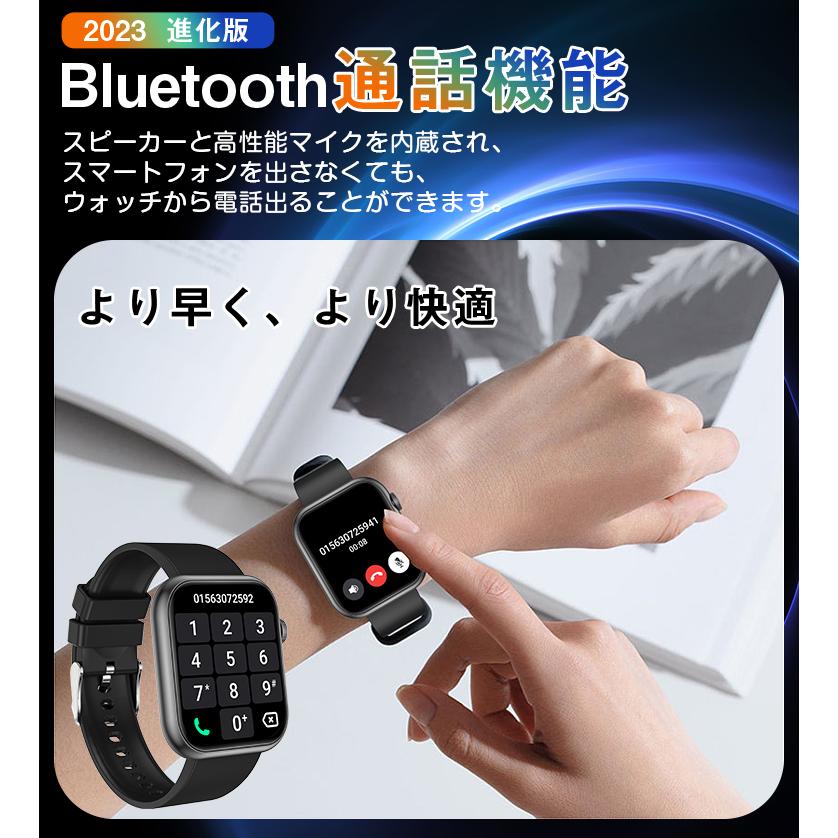 1.96インチ超大画面 スマートウォッチ 通話機能付き 24時間皮膚温変動検知 Bluetooth スマート ウォッチ 歩数記録 IP67防水 レディース メンズ 着信通知｜livelylife｜07