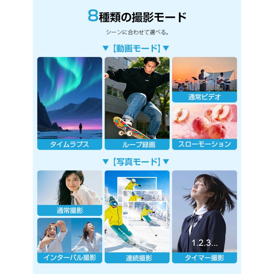 2026新発売 アクションカメラ 4K Vlogカメラ 7500万画素 自動追尾 2400mAh Wifi転送 ポケットカメラ 手ブレ補正 4K録画 動画撮影 1.7インチ 初心者向け 1年保証 |  | 13