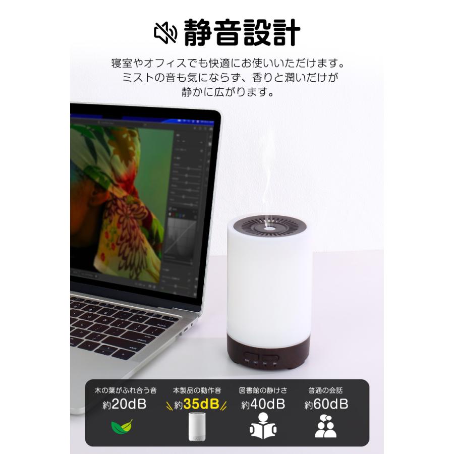 ＼クーポンで1914円／ アロマディフューザー 加湿器 超音波式 静音 小型 アロマ対応 36H連続使用 空焚き防止 2モード 7色ライト 次亜塩素酸水対応除菌 寝室 卓上 |  | 14